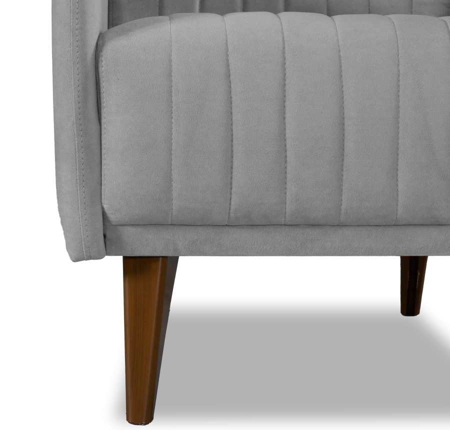 Кресло мягкое Градара, велюр, анатомическое, светло-серый,  66х84х102 см (изображение №4)