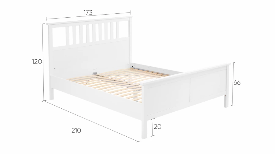 Кровать - аналог IKEA HEMNES / ХЕМНЭС/ ХЕМНЕС / КЫМОР / ИКЕА 160х200 см, белый (изображение №5)