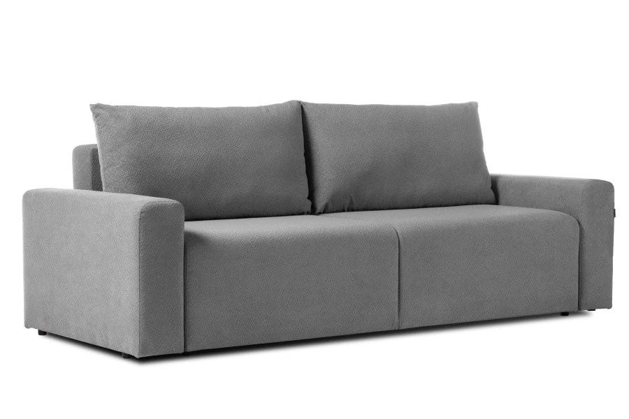 Диван-кровать Халиф 2, велюровый, раскладной, серый шенилл с мелким букле, 241х102х92 см (изображение №5)