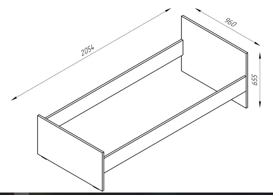 Кровать одинарная ОРИОН - аналог IKEA BRIMNES 90х200 см, белая (изображение №2)