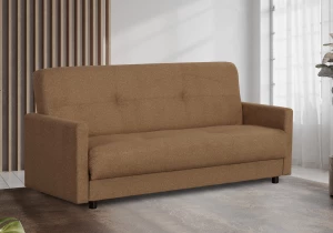 Второе фото. Диван-кровать Квин, раскладной, с ящиком для белья, коричневый-велюр, 216х84х85 см