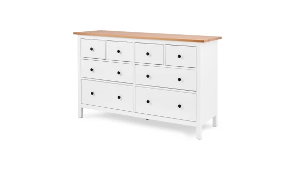 Комод с 8 ящиками - аналог IKEA HEMNES / ХЕМНЭС/ ХЕМНЕС / КЫМОР / ИКЕА 160х95х50 см, белый/светло-коричневый