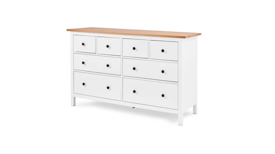 Комод с 8 ящиками - аналог IKEA HEMNES / ХЕМНЭС/ ХЕМНЕС / КЫМОР / ИКЕА 160х95х50 см, белый/светло-коричневый (изображение №1)