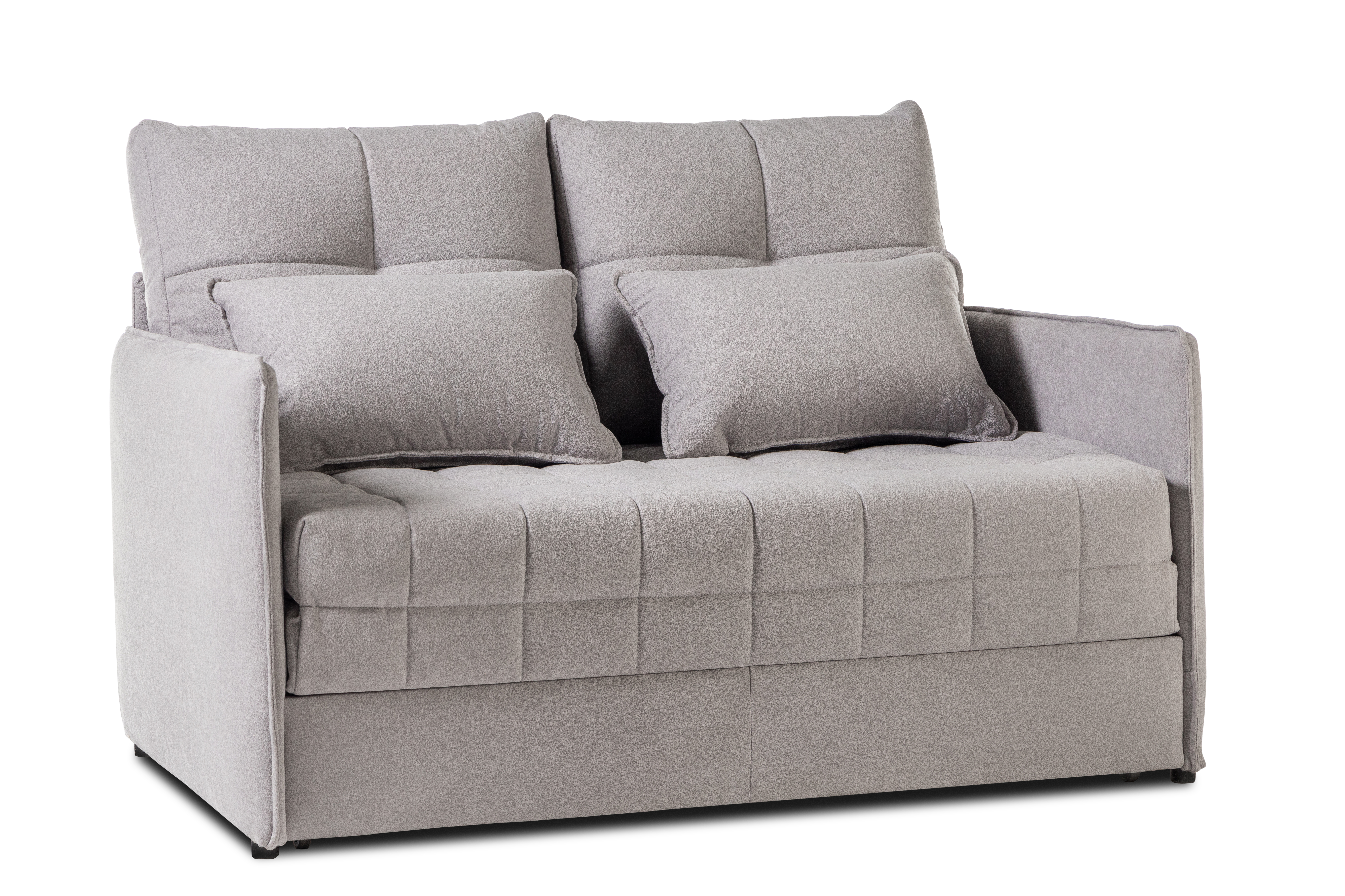 Диван-кровать Панда, велюровый, раскладной, светло-серый, 145х101х100 см