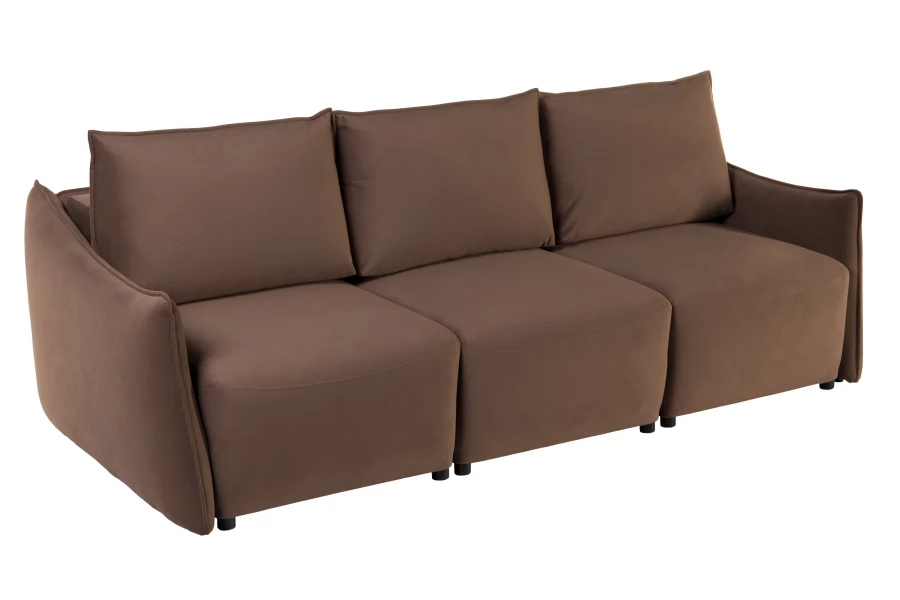 Диван-кровать Френк , велюровый, раскладной, темно-коричневый, 255х121х95 см (изображение №6)