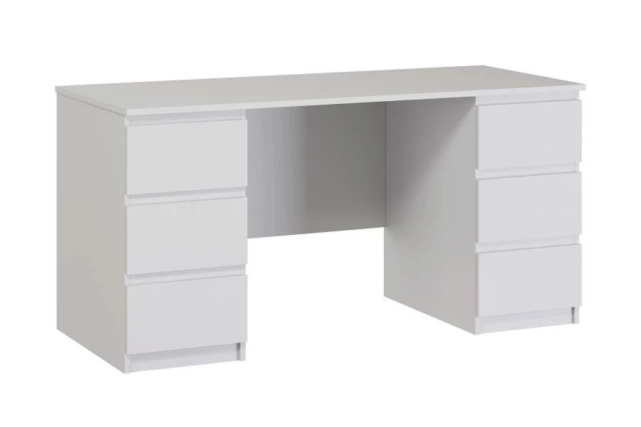 Письменный стол с 6 ящиками Кастор - аналог IKEA KULLEN,151х65х75,белый (изображение №1)