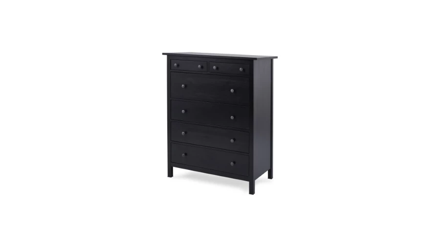 Комод с 6 ящиками - аналог IKEA HEMNES / ХЕМНЭС/ ХЕМНЕС / КЫМОР / ИКЕА 108х131х50 см, черный (изображение №1)