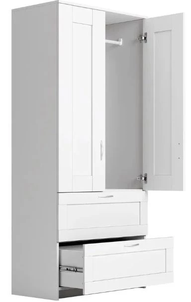 Шкаф комбинированный 2 двери и 2 ящика СИРИУС - аналог IKEA BRIMNES, белый (изображение №3)