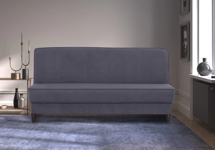 Прямой диван Наварра 2, темно серый с мелкими разводами 187х87х90 см (изображение №9)