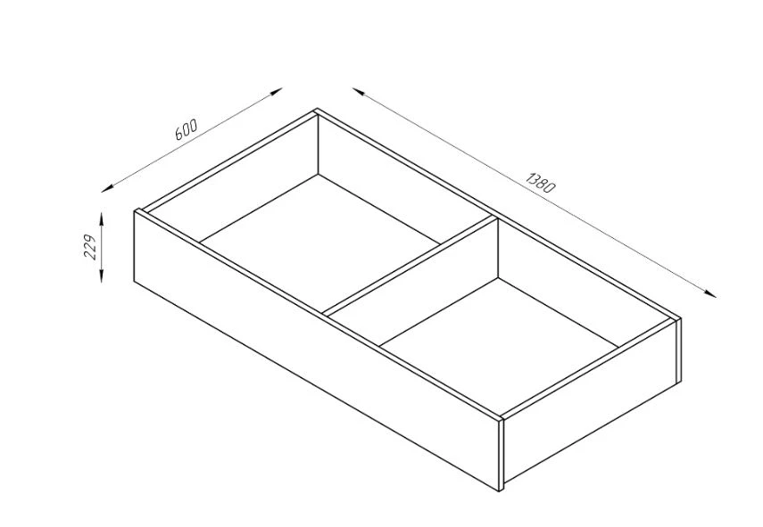 Ящик под кровать выкатной ОРИОН - аналог IKEA BRIMNES 140 см, Дуб Венге (изображение №4)