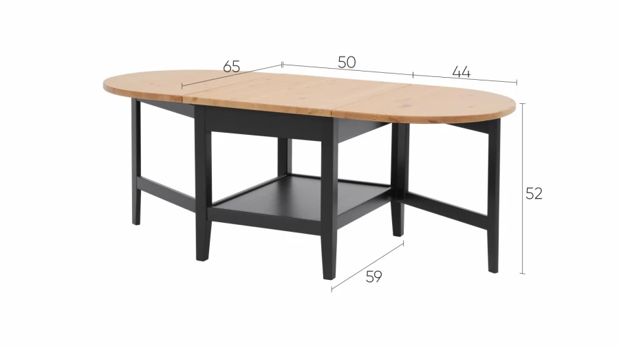 Стол журнальный - аналог ИКЕА / ARKELSTORP/АРКЕЛЬСТОРП/ВУХТЫМ / IKEA , 140x65x52 см, черный/светло-коричневый (изображение №8)