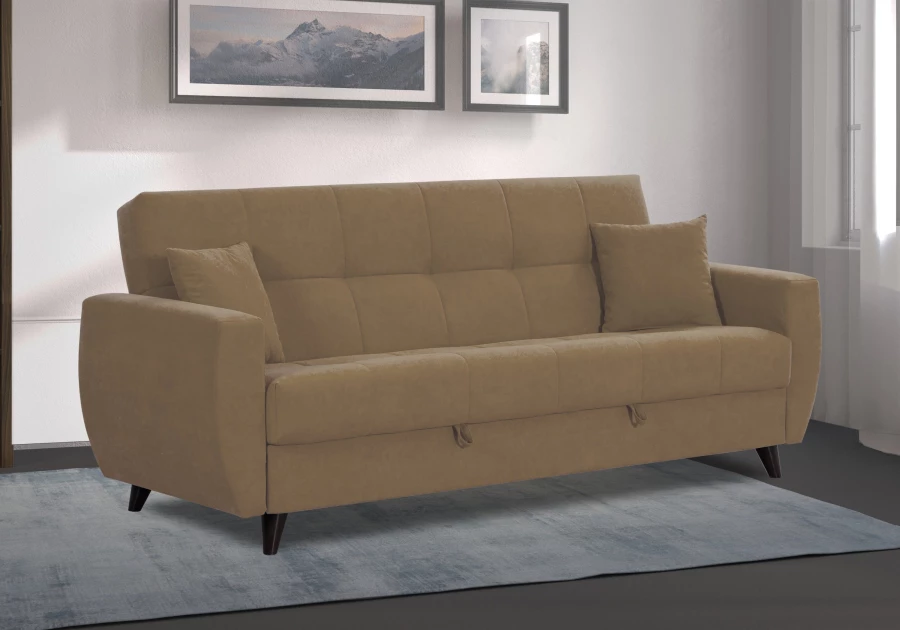 Диван-кровать Бетти 2, велюровый, раскладной, какао, 236х88х96 см (изображение №11)