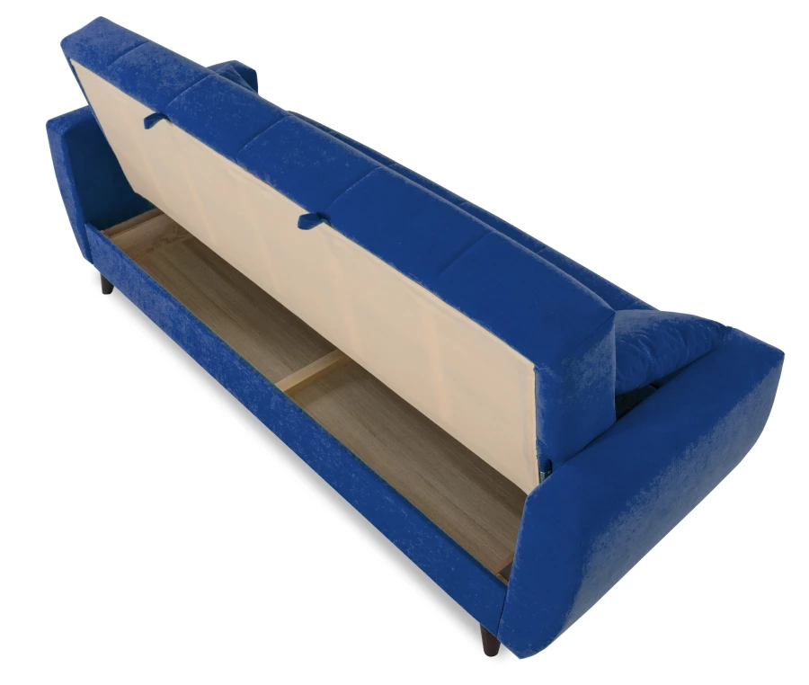Диван-кровать Бетти 2 велюровый, раскладной, темно-синий 236х88х96 см (изображение №9)
