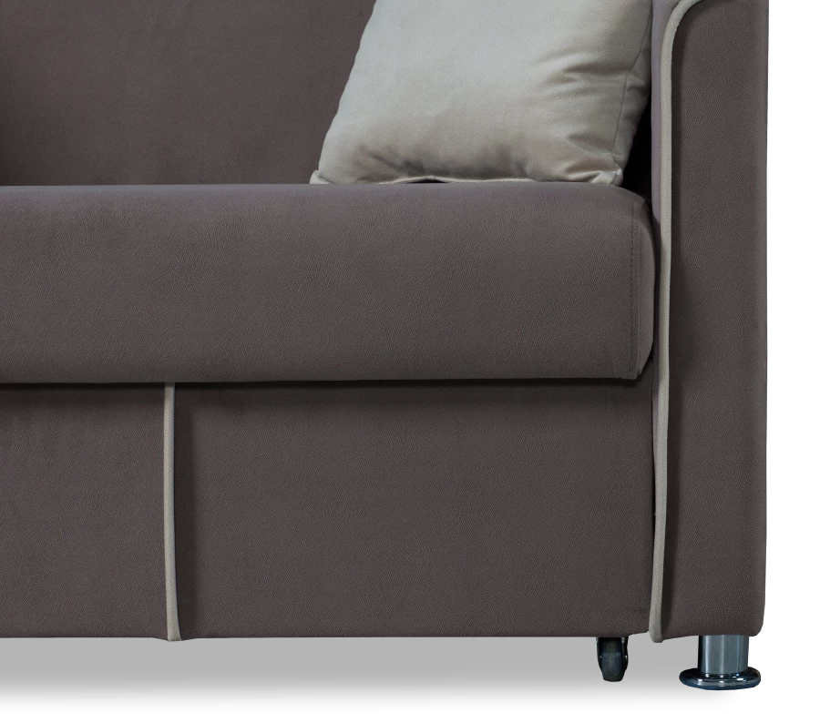 Прямой диван-кровать Милан, велюровый, раскладной, кофейно-песочно-серый, 149х99х91 см (изображение №5)