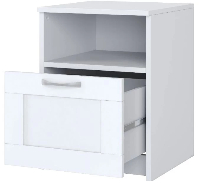 Тумба прикроватная ящик и полка СИРИУС - аналог IKEA BRIMNES, белый (изображение №3)