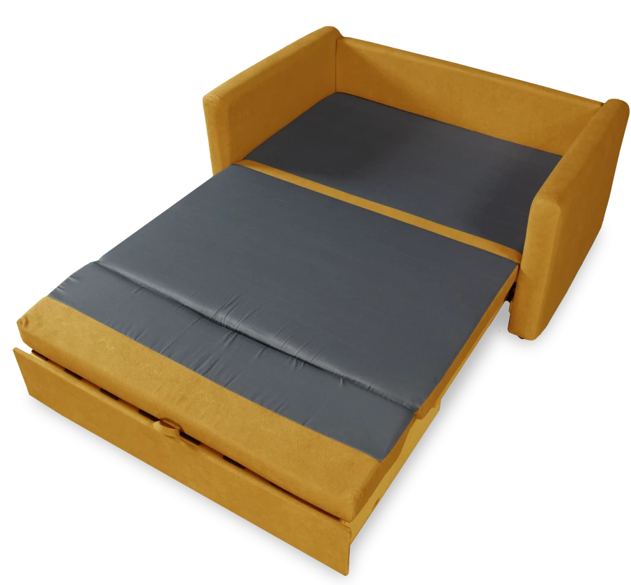 Диван-кровать Юнат 120, раскладной, желтый с мелкими разводами, 142х87х94 см (изображение №5)