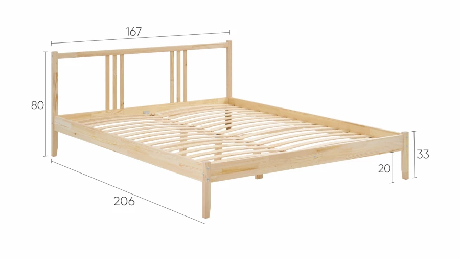 Кровать - аналог IKEA IDANAS/IDANÄS/УСКАР/ИКЕА 160х200 см, под беленый дуб (изображение №5)