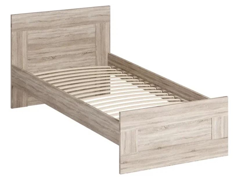 Кровать одинарная СИРИУС - аналог IKEA BRIMNES, 90x200 см, сонома