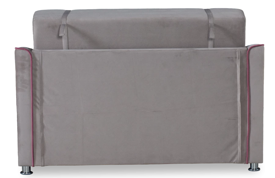 Прямой диван-кровать Милан, велюровый, раскладной, светло-серый, 149х99х91 см (изображение №7)