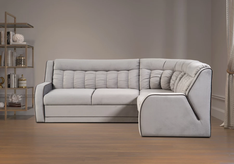 Угловой диван-кровать Блистер 2, серый, 259х183х97 см (изображение №10)