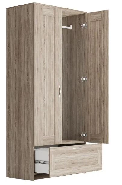 Шкаф комбинированный 2 двери и 1 ящик СИРИУС - аналог IKEA BRIMNES, сонома (изображение №2)