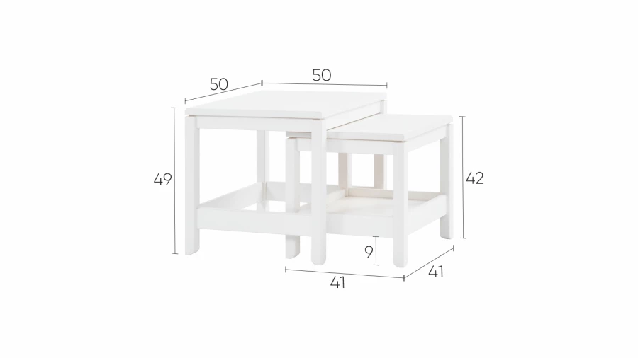 Комплект столов - аналог ИКЕА HEMNES / ХЕМНЭС/ ХЕМНЕС / КОДЗУВ / IKEA , 2 шт, белый (изображение №4)