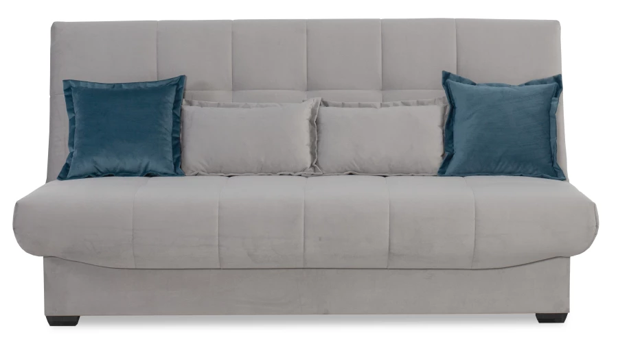 Прямой диван-кровать Аккорд, велюровый, раскладной, серый, 192х100х95 см (изображение №2)