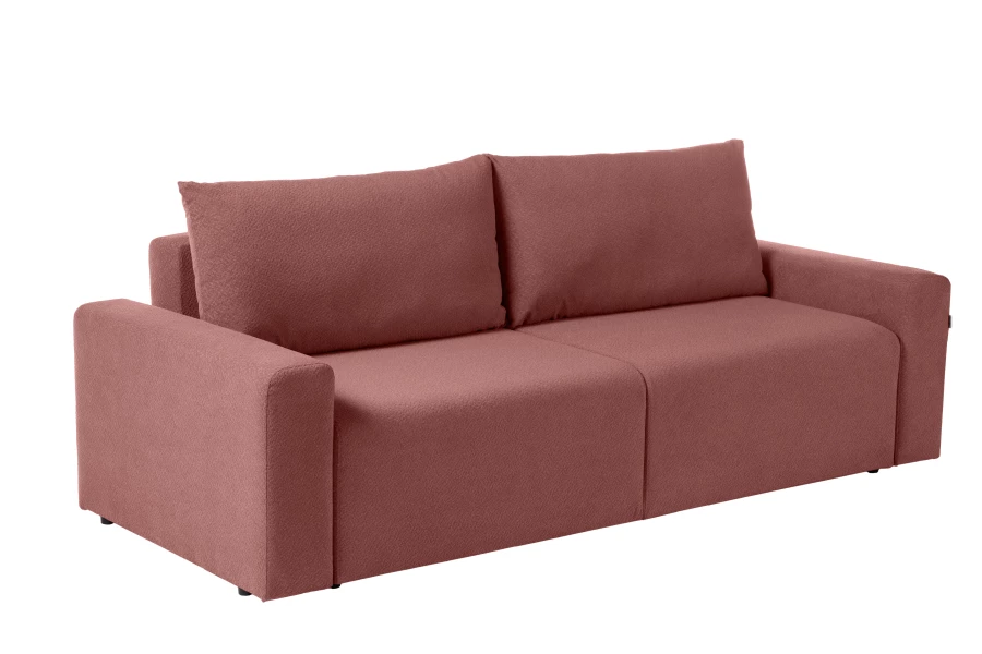 Диван-кровать Халиф 2, велюровый, раскладной, темно бордово розовый шенилл с мелким букле, 241х102х92 см (изображение №6)