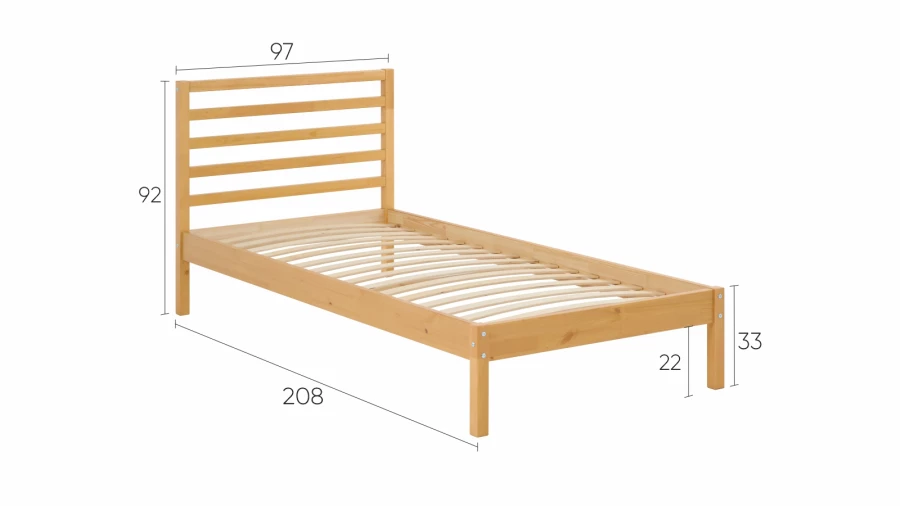 Кровать - аналог IKEA IDANAS/IDANÄS/ТИРАНА/ИКЕА 90х200 см, светло-коричневый (изображение №5)