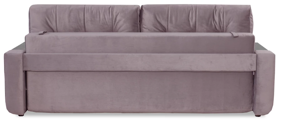 Диван-кровать Татьяна 5 БД Optima велюровый, с ящиком для белья, механизм Еврокнижка, какао велюр, 234х117х100см (изображение №11)