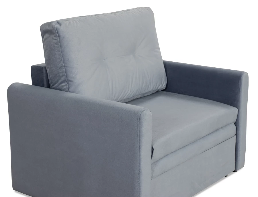 Прямой диван-кровать Юнат 2, раскладной, серо-голубой, 106х87х94 см (изображение №6)