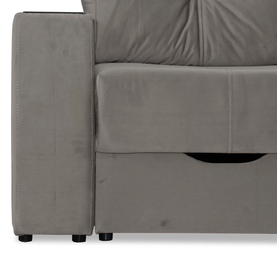 Прямой диван-кровать Спинер, раскладной, серый, 256х108х90 см (изображение №5)