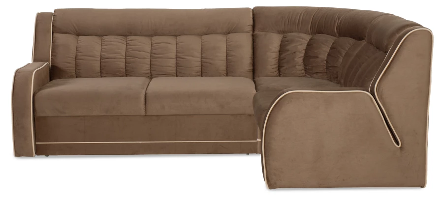 Угловой диван-кровать Блистер 2, коричневый, 259х183х97 см (изображение №2)