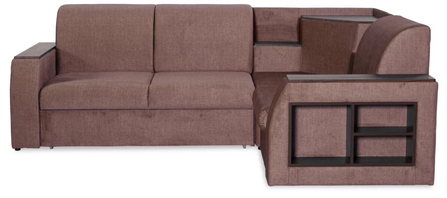 Угловой диван-кровать Сенатор, коричневый, 260х187х92 см (изображение №2)