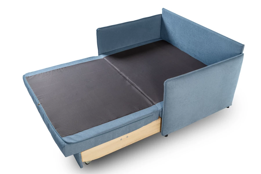 Диван-кровать Панда, велюровый, раскладной, синий, 145х101х100 см (изображение №7)