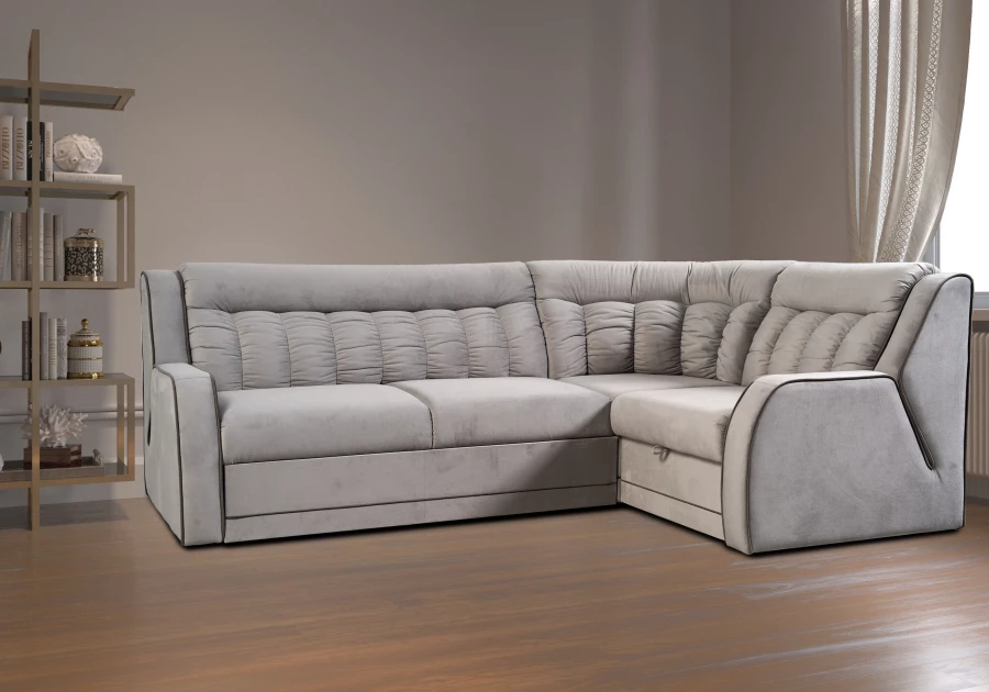 Угловой диван-кровать Блистер 2, серый, 259х183х97 см (изображение №11)