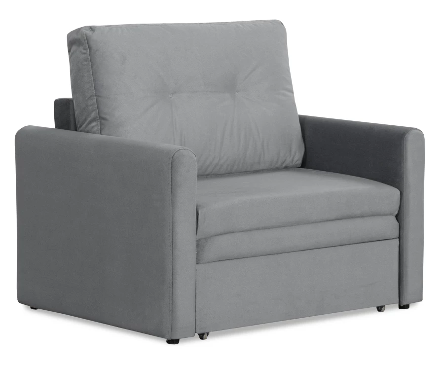 Прямой диван-кровать Юнат 2, раскладной, серый, 106х87х94 см (изображение №2)