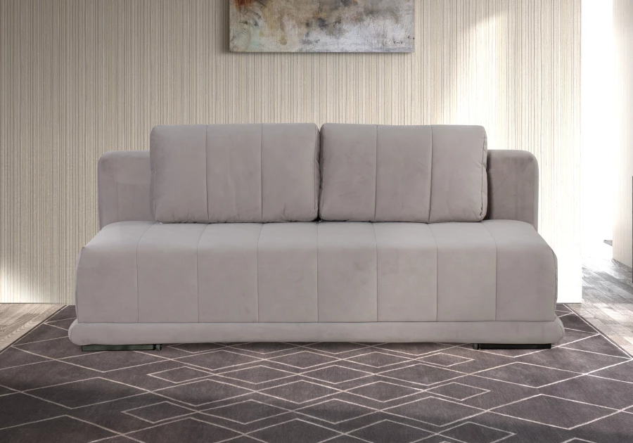 Диван-кровать Флорида, велюровый, светло-серый, 201х90х90 см (изображение №10)