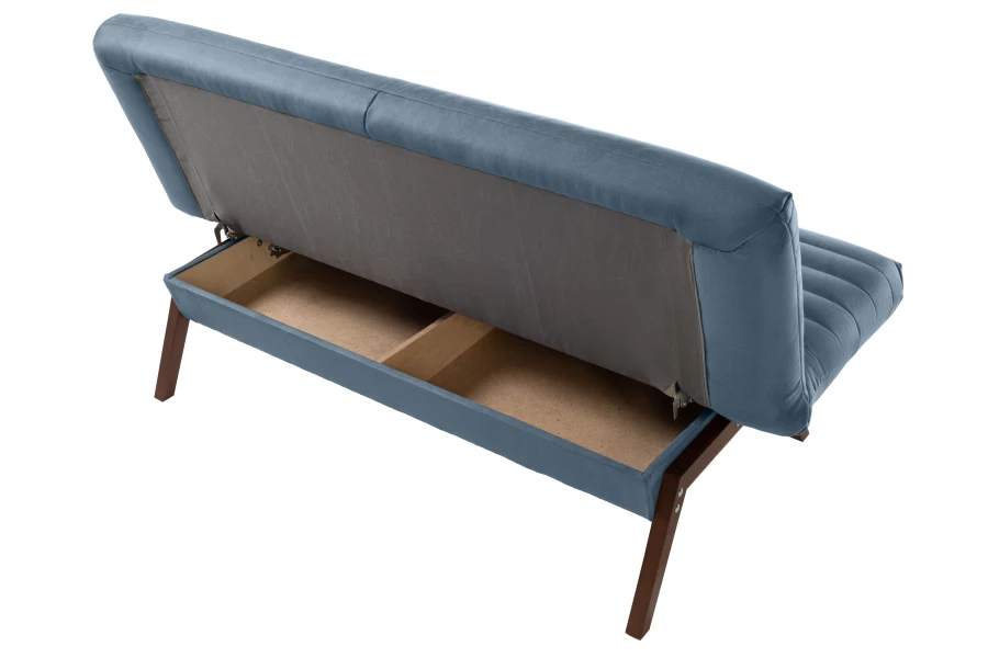 Диван Каир, сине-серая замша, 168х73х88 см (изображение №4)