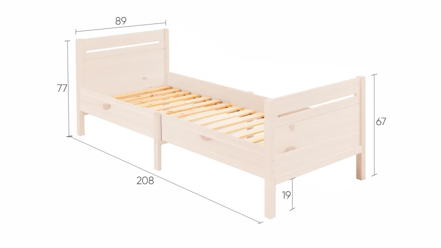 Кровать детская  раздвижная - аналог IKEA /СЫНОД/ИКЕА 80х200 см, светло-бежевый (изображение №6)