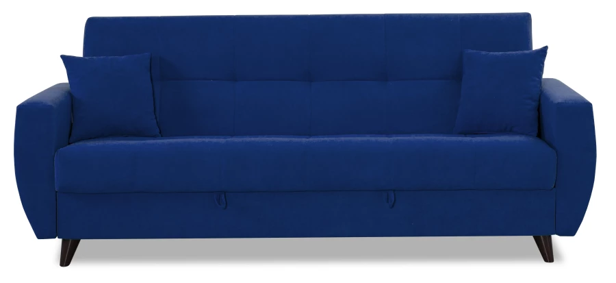 Диван-кровать Бетти 2 велюровый, раскладной, темно-синий 236х88х96 см (изображение №4)