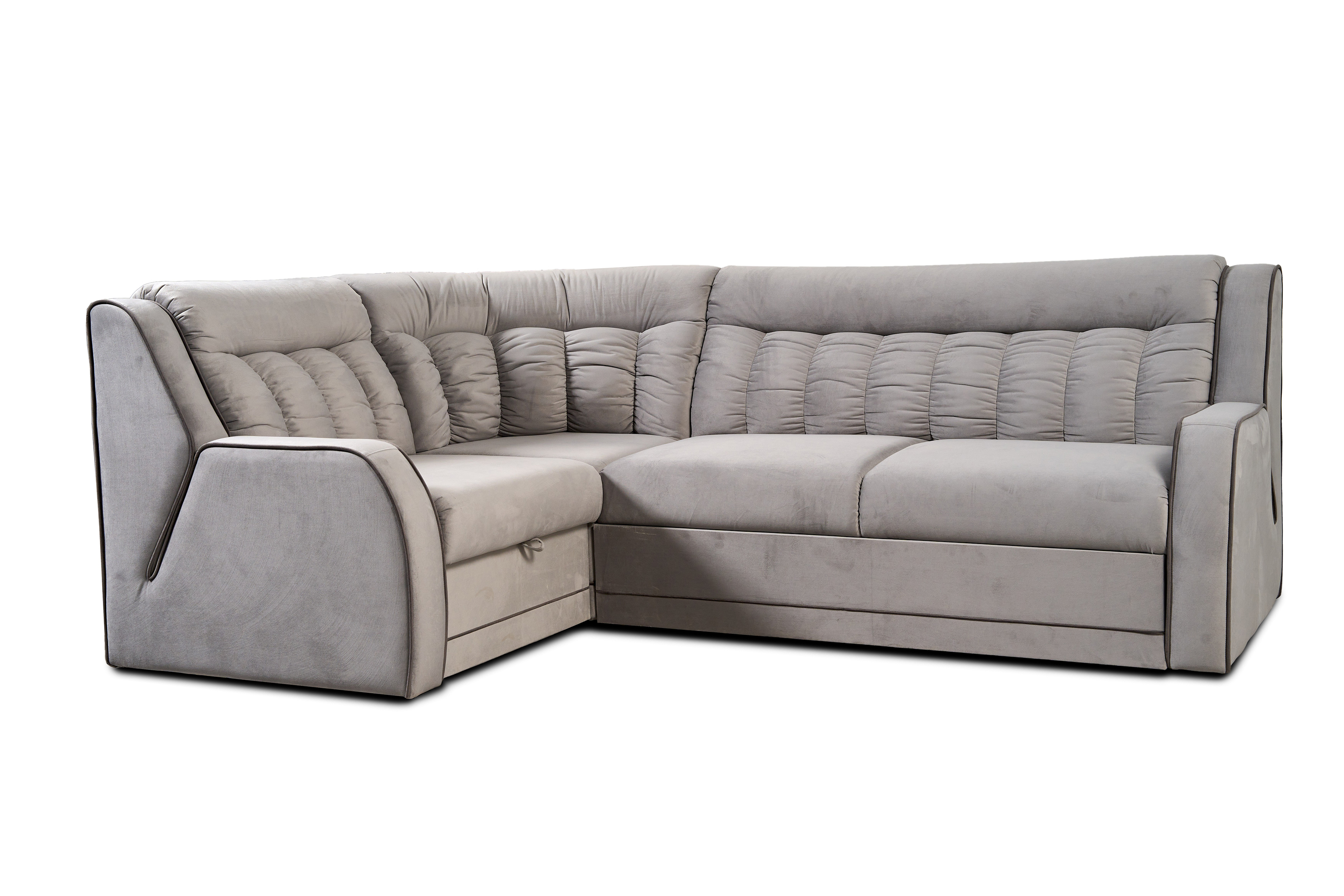 Угловой диван-кровать Блистер 2, серый, 259х183х97 см