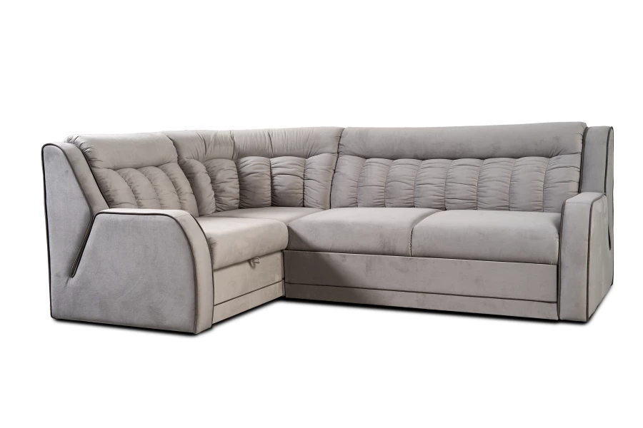 Угловой диван-кровать Блистер 2, серый, 259х183х97 см (изображение №1)