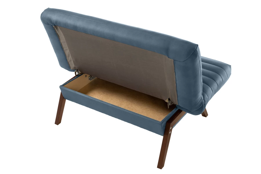 Кресло Каир, сине-серая замша, 130х73х88 см (изображение №3)