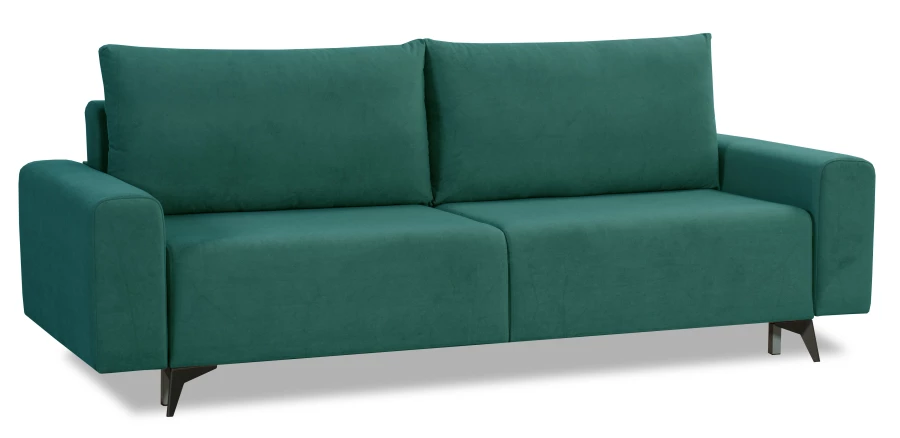 Диван-кровать Халиф велюровый, механизм Еврокнижка, бирюзовый, 241х105х98 см (изображение №1)