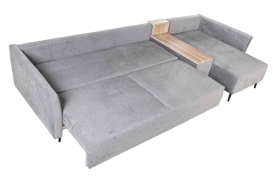 Диван-кровать Тенериф 2, велюровый, раскладной, серый шенилл, 334х156х93 см (изображение №7)