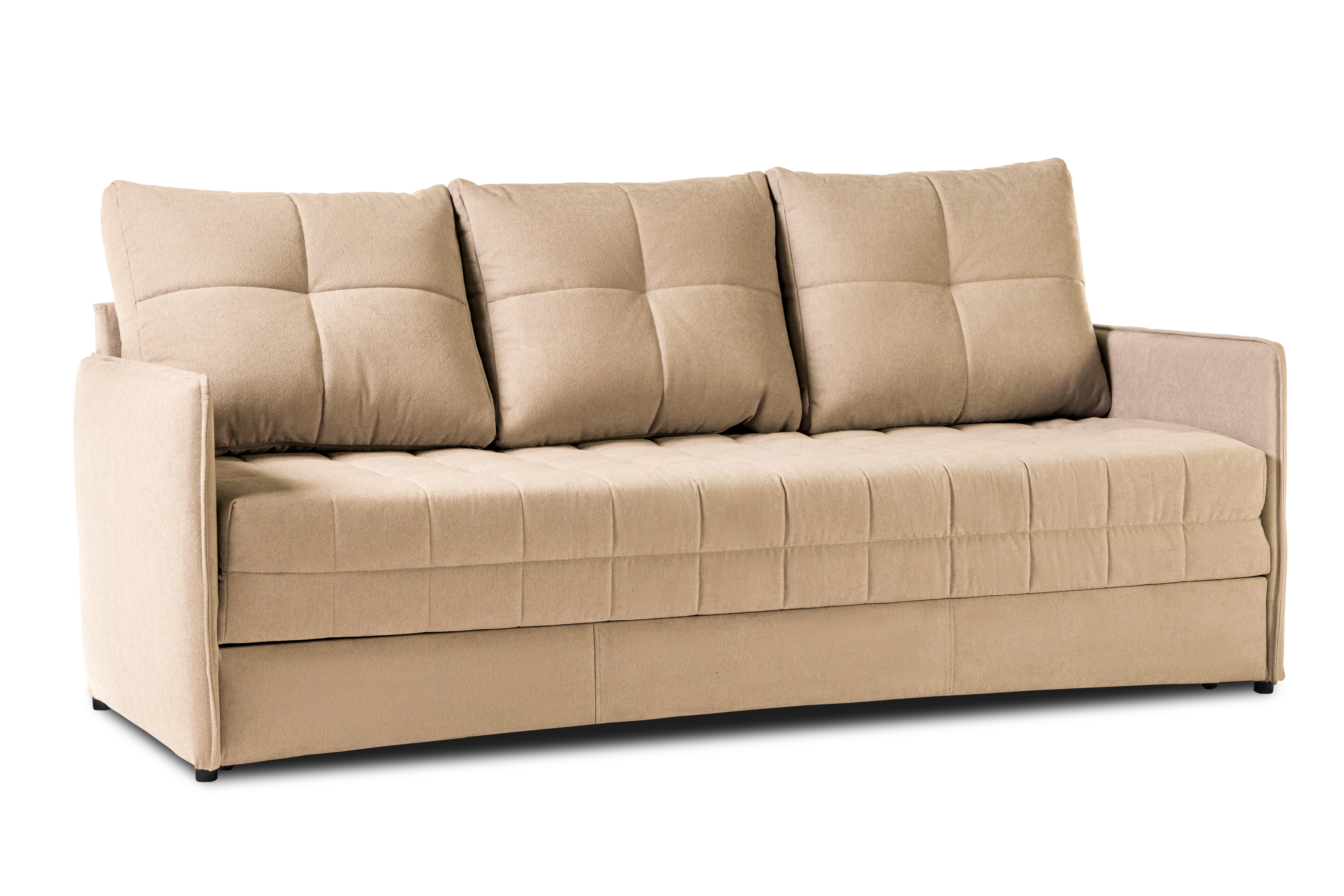 Диван-кровать Панда, велюровый, раскладной, бежевый, 215х92х100 см