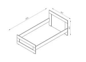 Кровать одинарная СИРИУС - аналог IKEA BRIMNES, 90x200 см, сонома