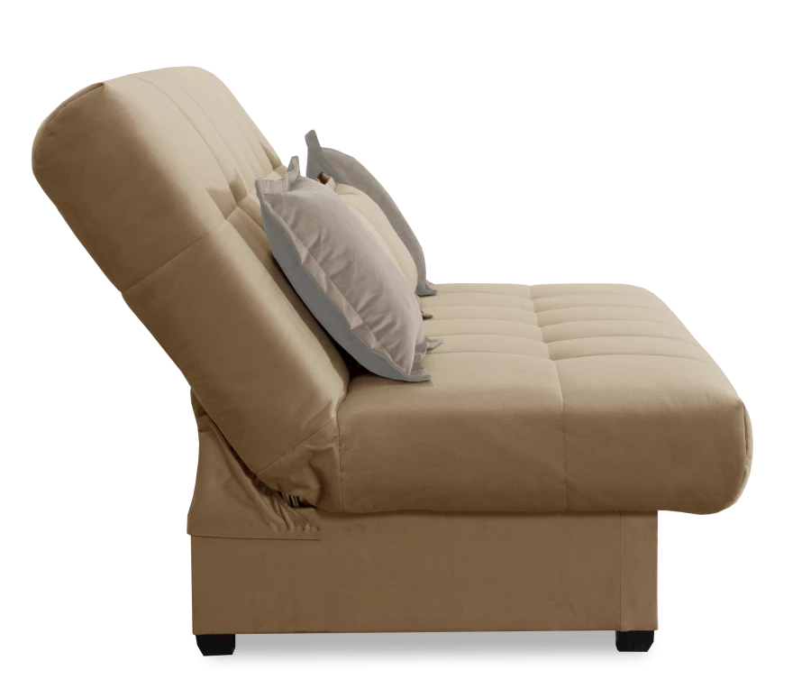 Прямой диван-кровать Аккорд, велюровый, раскладной, какао, 192х100х95 см (изображение №3)