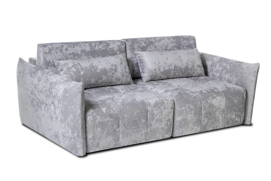 Диван-кровать Таип 2, велюровый, раскладной, светло-серый велюр, 235х128х86 см (изображение №5)